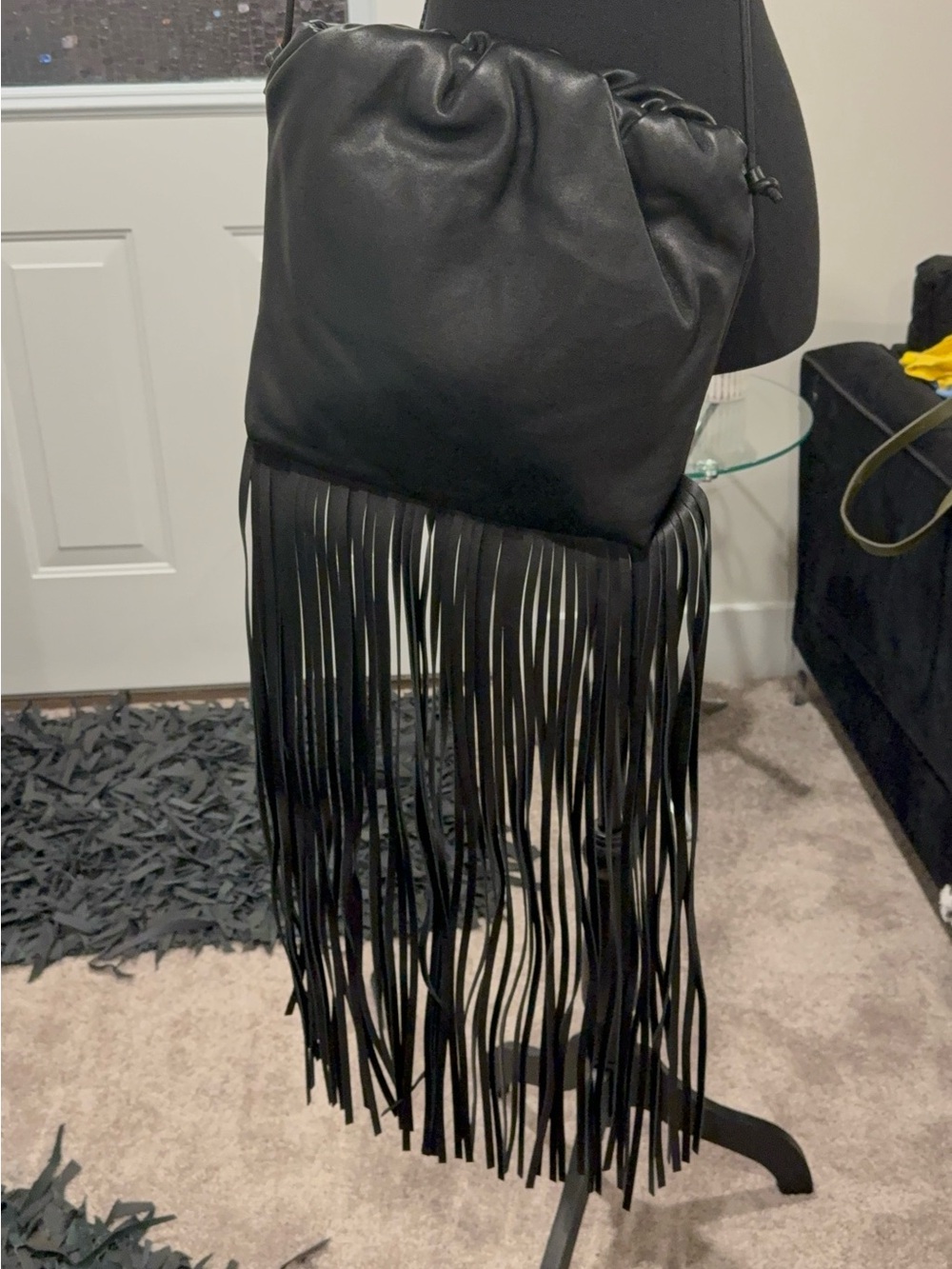 Bottega Veneta Black Fringe Crossbody Bag - Women